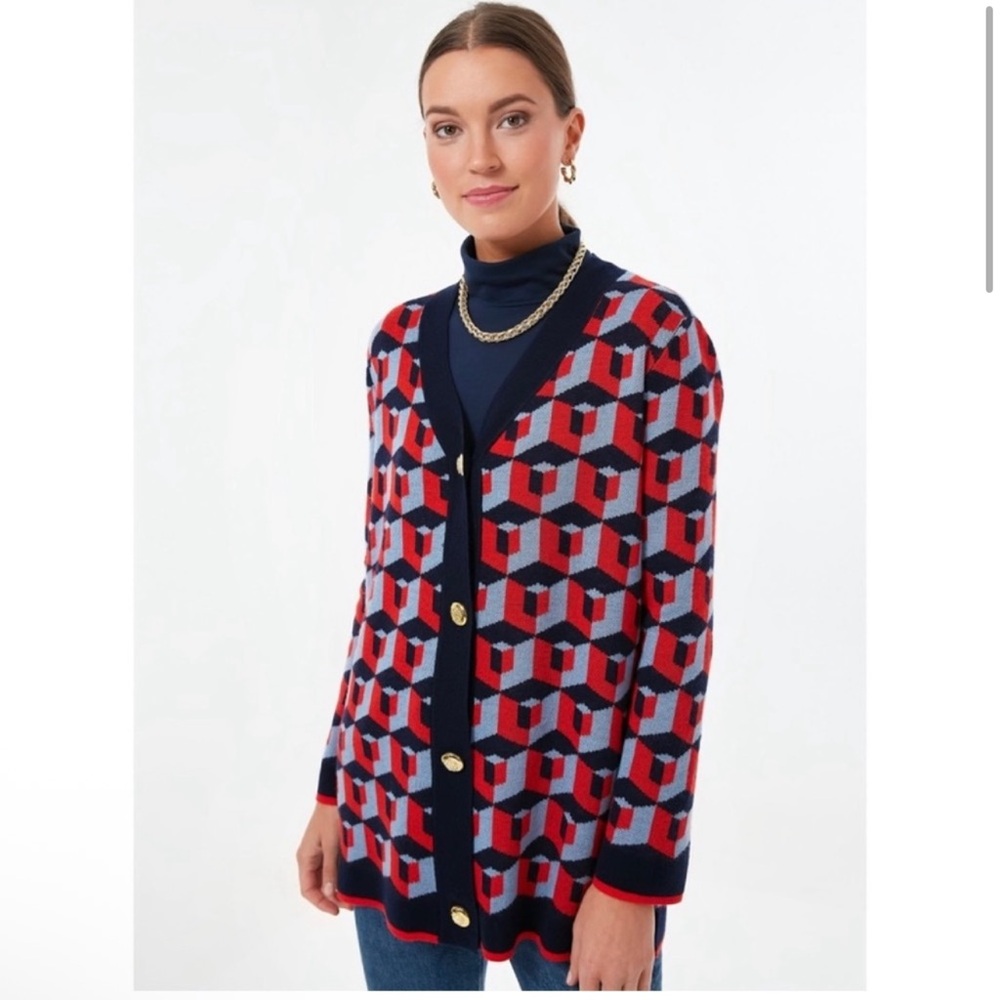 Tuckernuck Lauren Geometric Cardigan Sweater S - Picture 7 of 10
